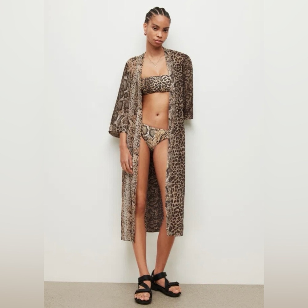 ALLSAINTS Carine Noche Snake/Leopard Kimono